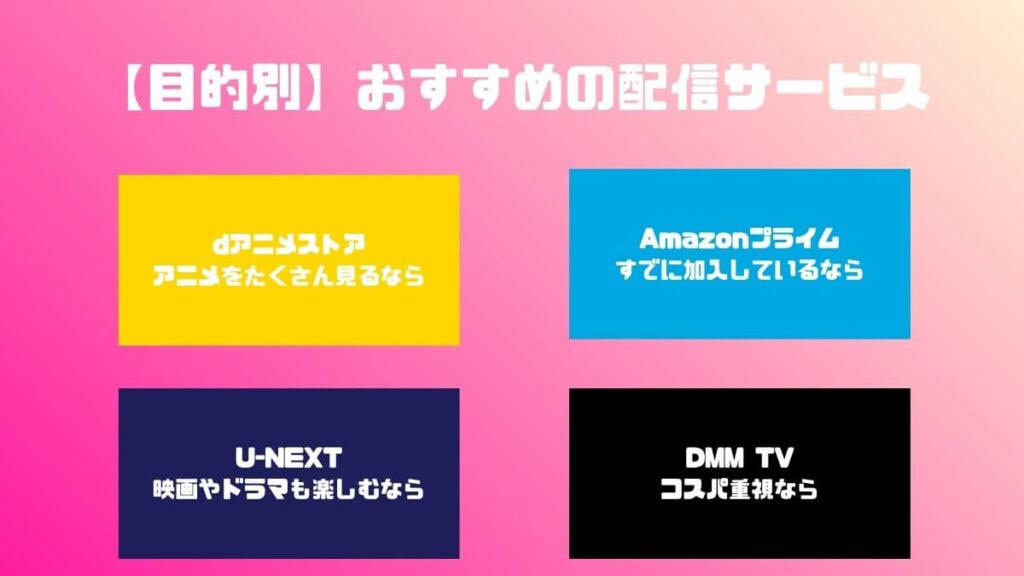 おすすめの配信サービス